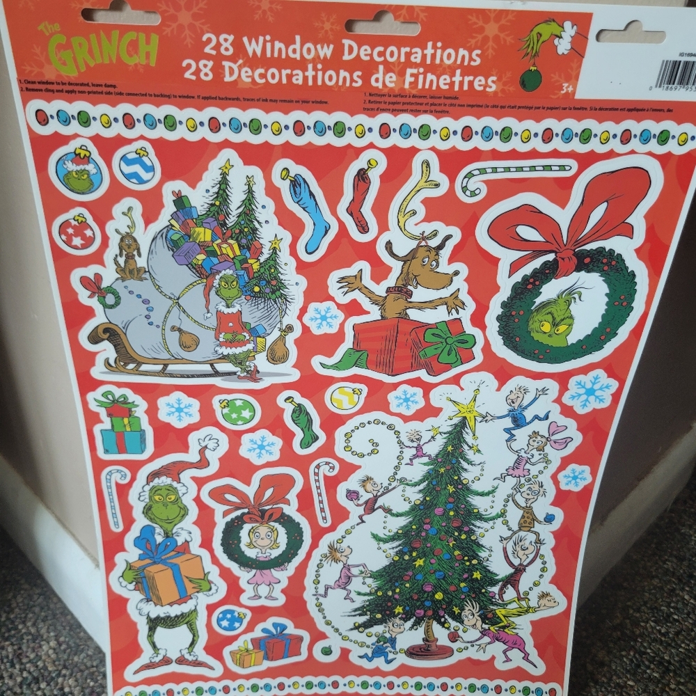 2 The Grinch Window Decorations